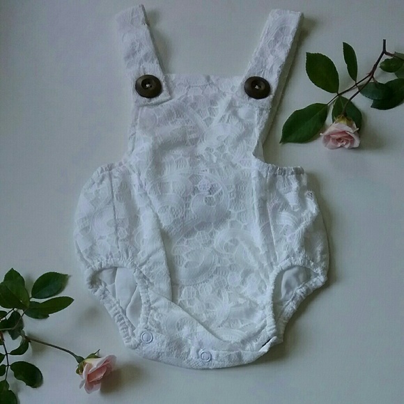Sado | Darling White Lace Romper | 0-3 Months - Picture 9 of 9